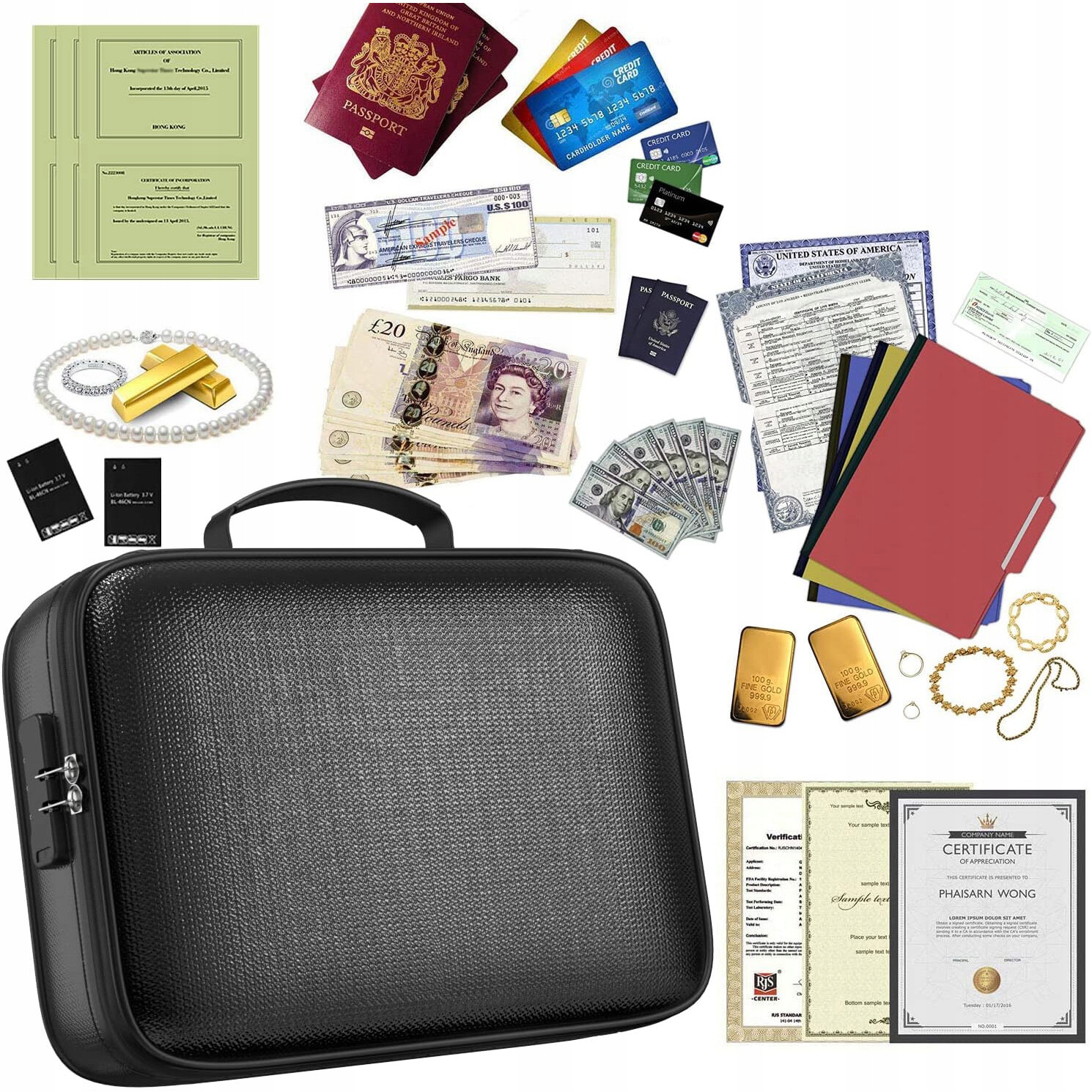 ОГНЕУПОРНЫЙ ВОДОНЕПРОНИЦАЕМЫЙ НОУТБУК ДОКУМЕНТ СУМКА 4 СЛОЯ НАБОР