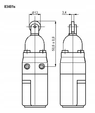Łącznik krańcowy 83401S z rolką zderzakiem Promet Marka Pro-met