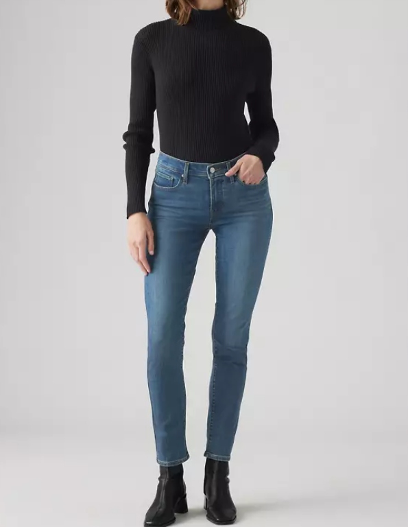 Levi's Džíny Úzké Nohavice Odstín Modré S Oděrkami Střední Stav 28x32 7DA