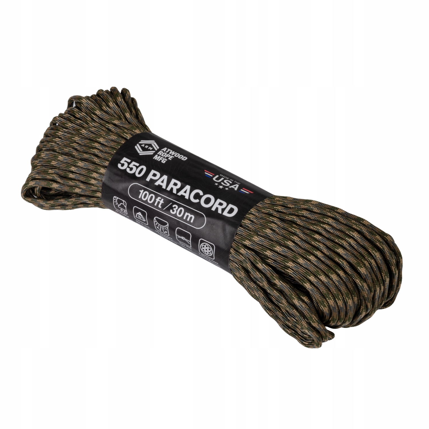Linka Atwood Rope MFG 550 Paracord m camouflage 30 m x 4 mm