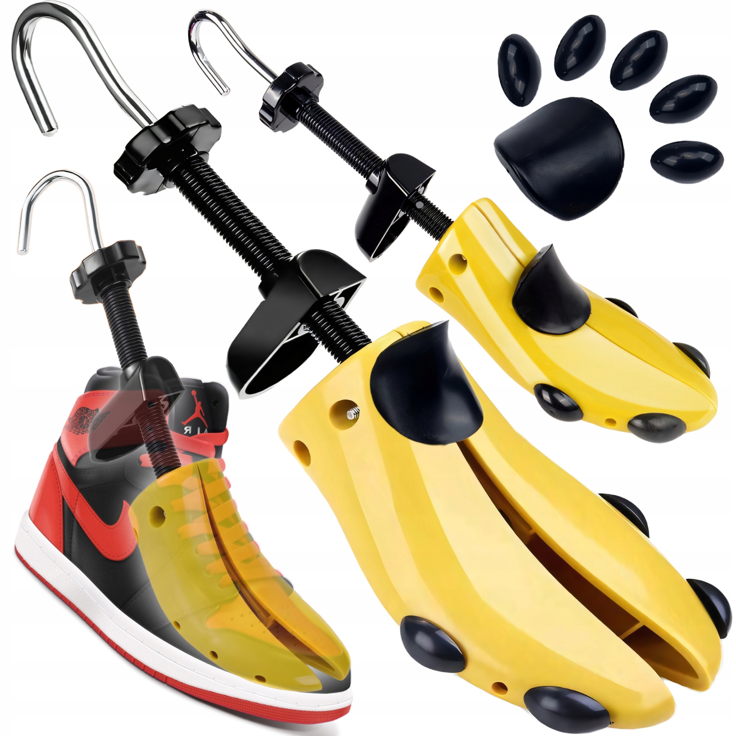 2X PRAWIDŁA DO ROZCIĄGANIA BUTÓW OBUWIA ROZMIAR 40-47 + NAKŁADKI NA HALUKSY