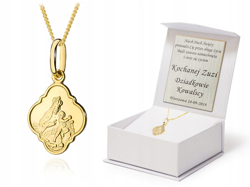 Zlatý Řetízek 585 Medailon Škaplerz Matka Boží