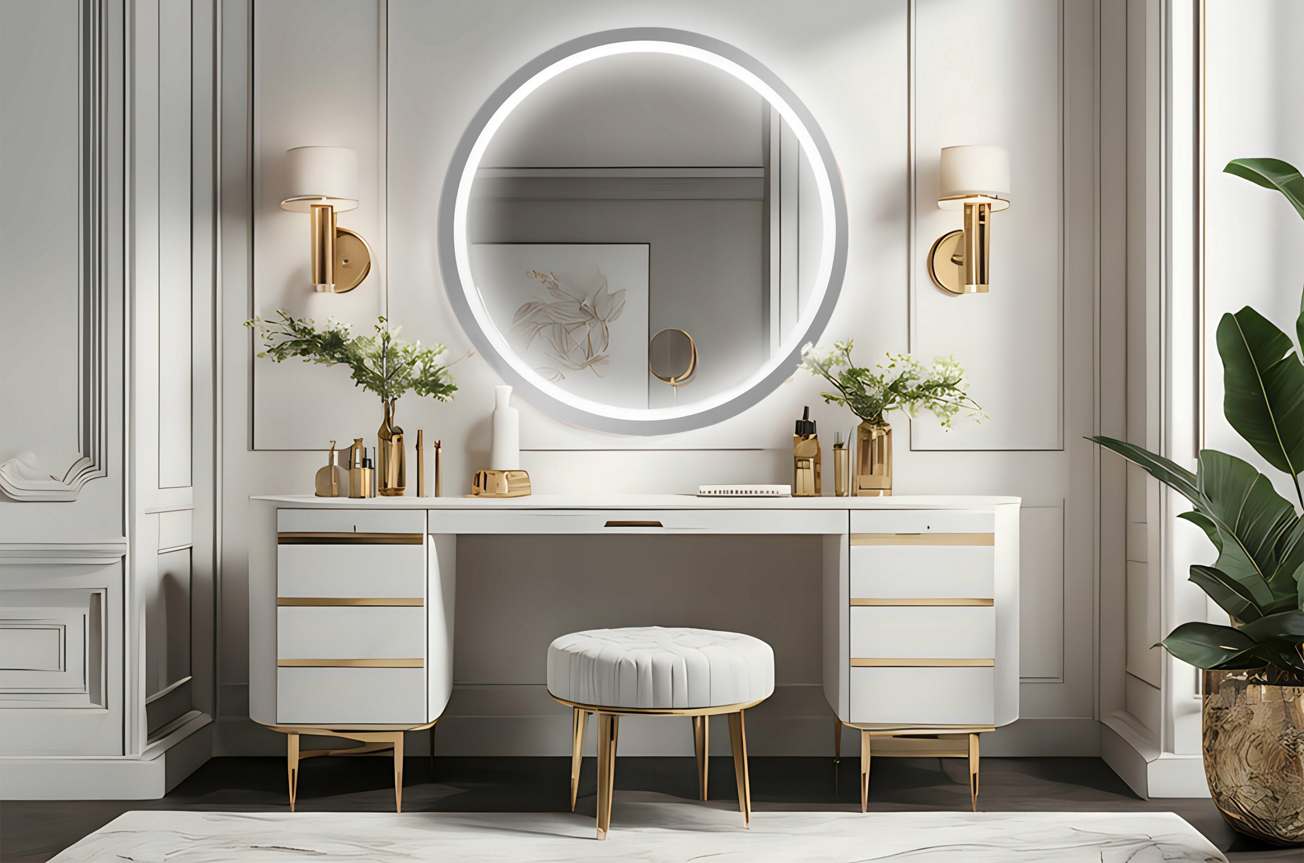 LUSTRO OKRĄGŁE LED 100 CM PODŚWIETLANE ŁAZIENKOWE SALON SYPIALNIA TOALETKA Marka inna