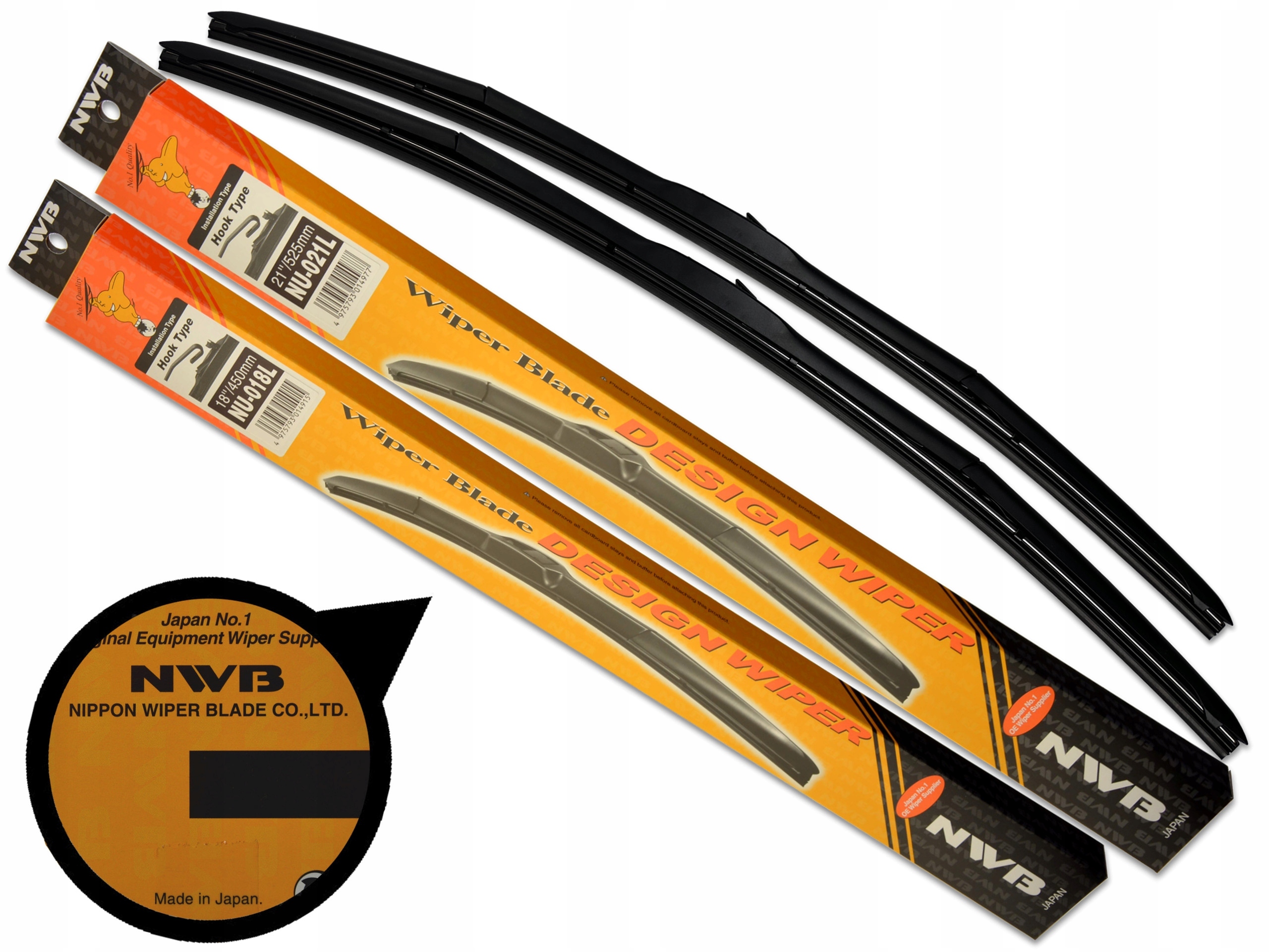 Sada Hybridních Stěračů Nwb 525 MM 450 MM Design Wiper