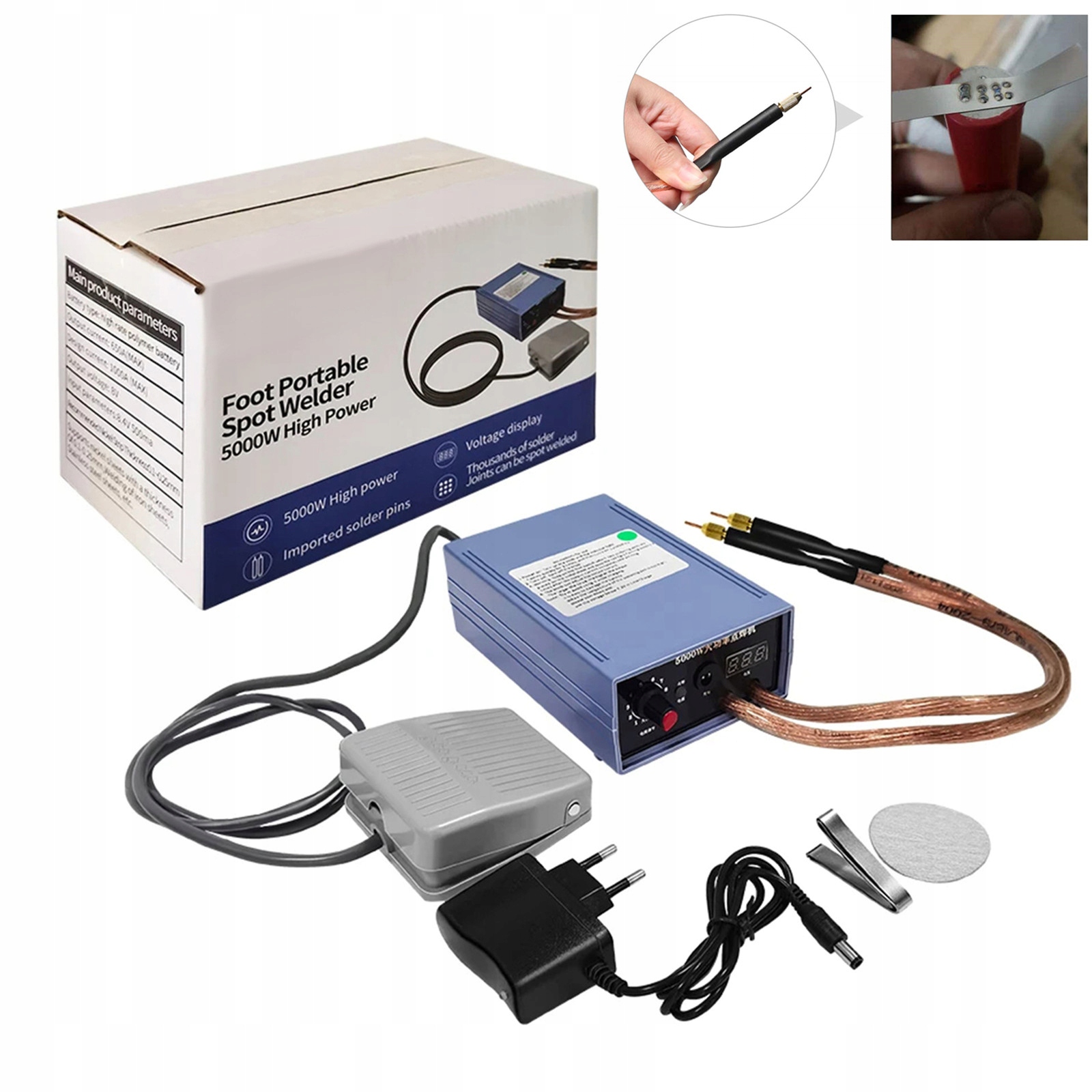 5000W Vysoce Výkonná Domácí Bodová Svářečka Pro Baterie 18650 Článků S Pedálem