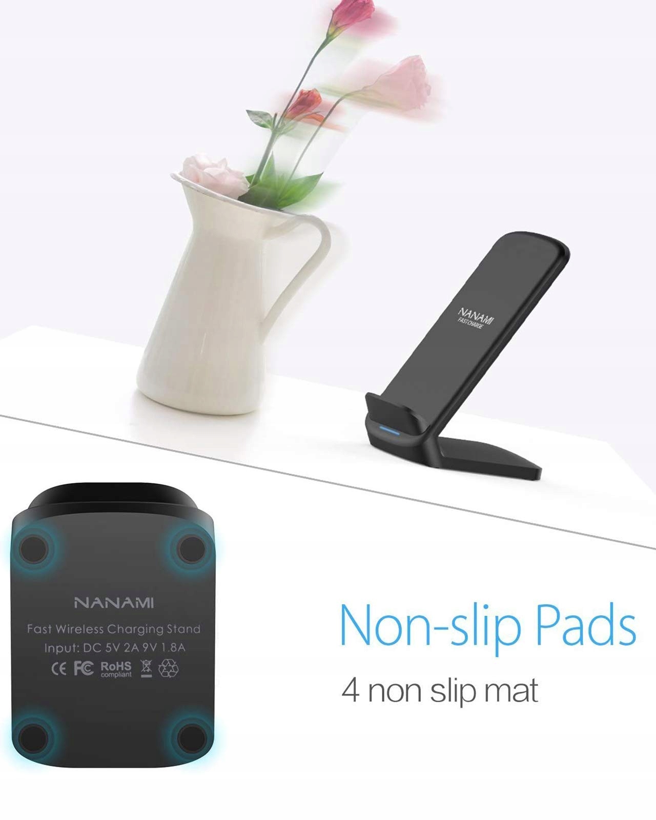 NANAMI Szybka Ładowarka Bezprzewodowa 10W Samsung iPhone Google LG — miniatura 7