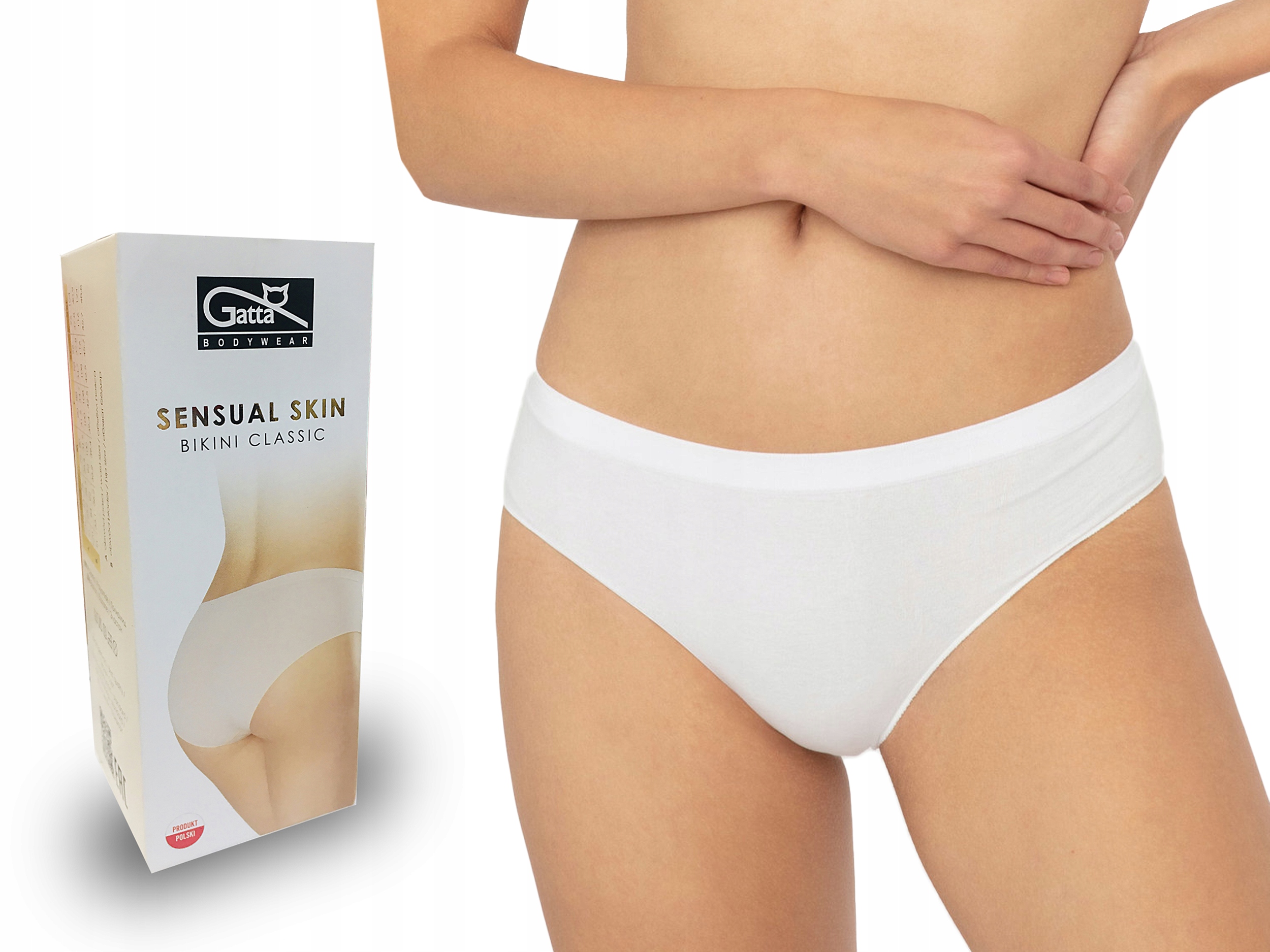 

Gatta bezszwowe majtki Bikini Sensual, białe, S