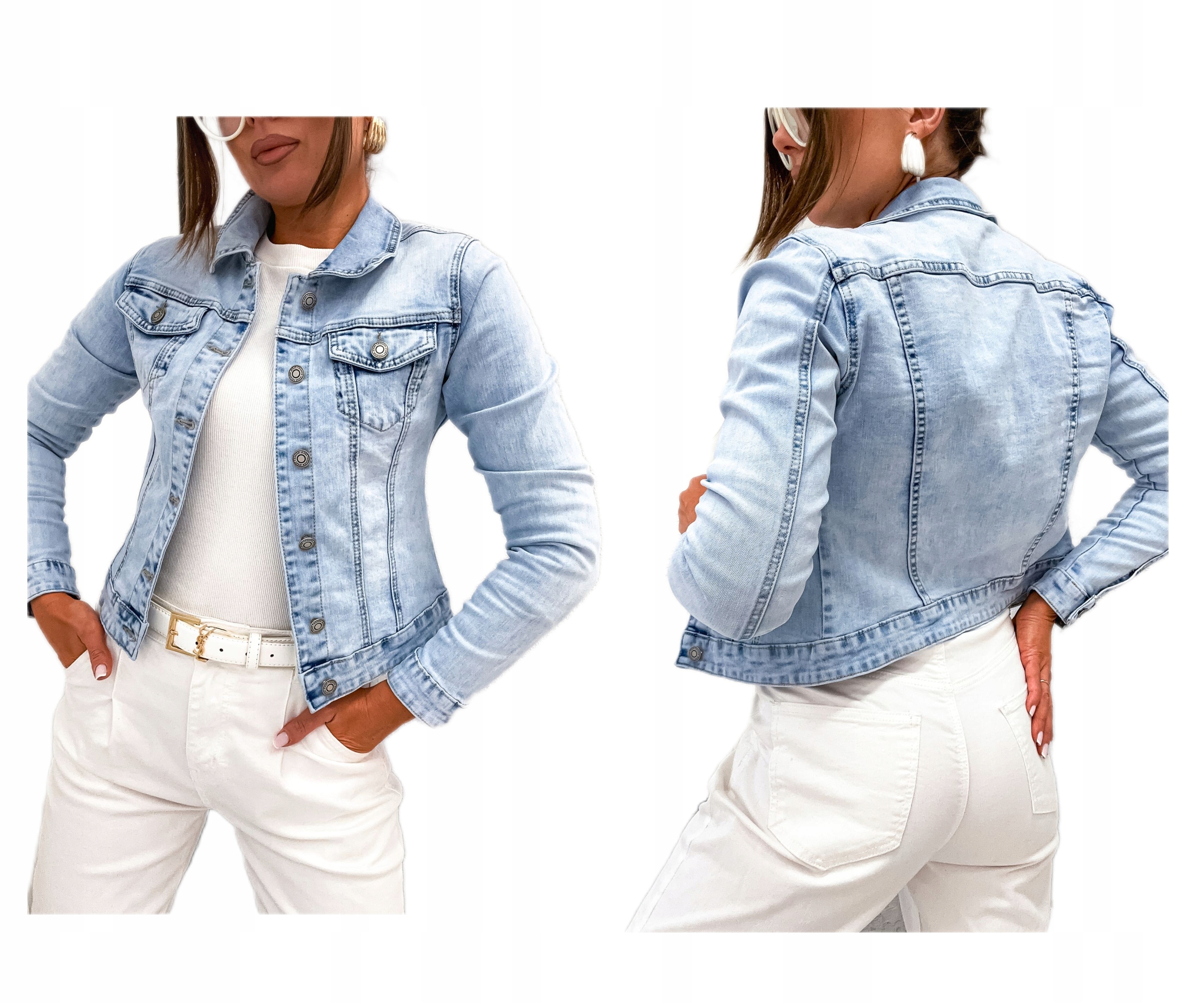 Wiosenna jeansowa kurtka damska katana casual 122 roz S