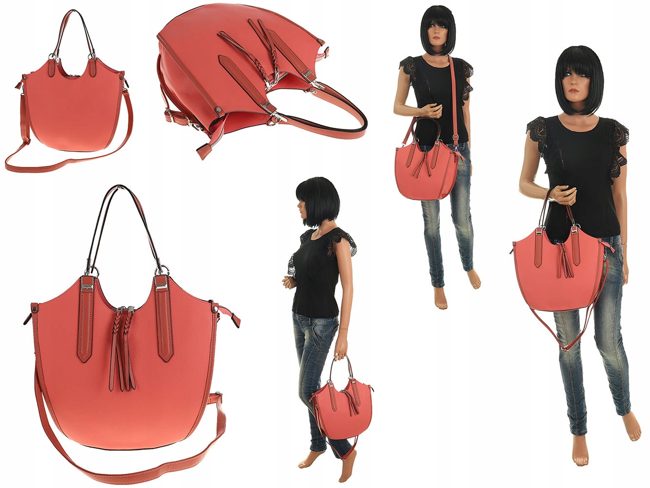 Maria C. Torebka Damska różowy skóra ekologiczna MC662 Pink Marka inna