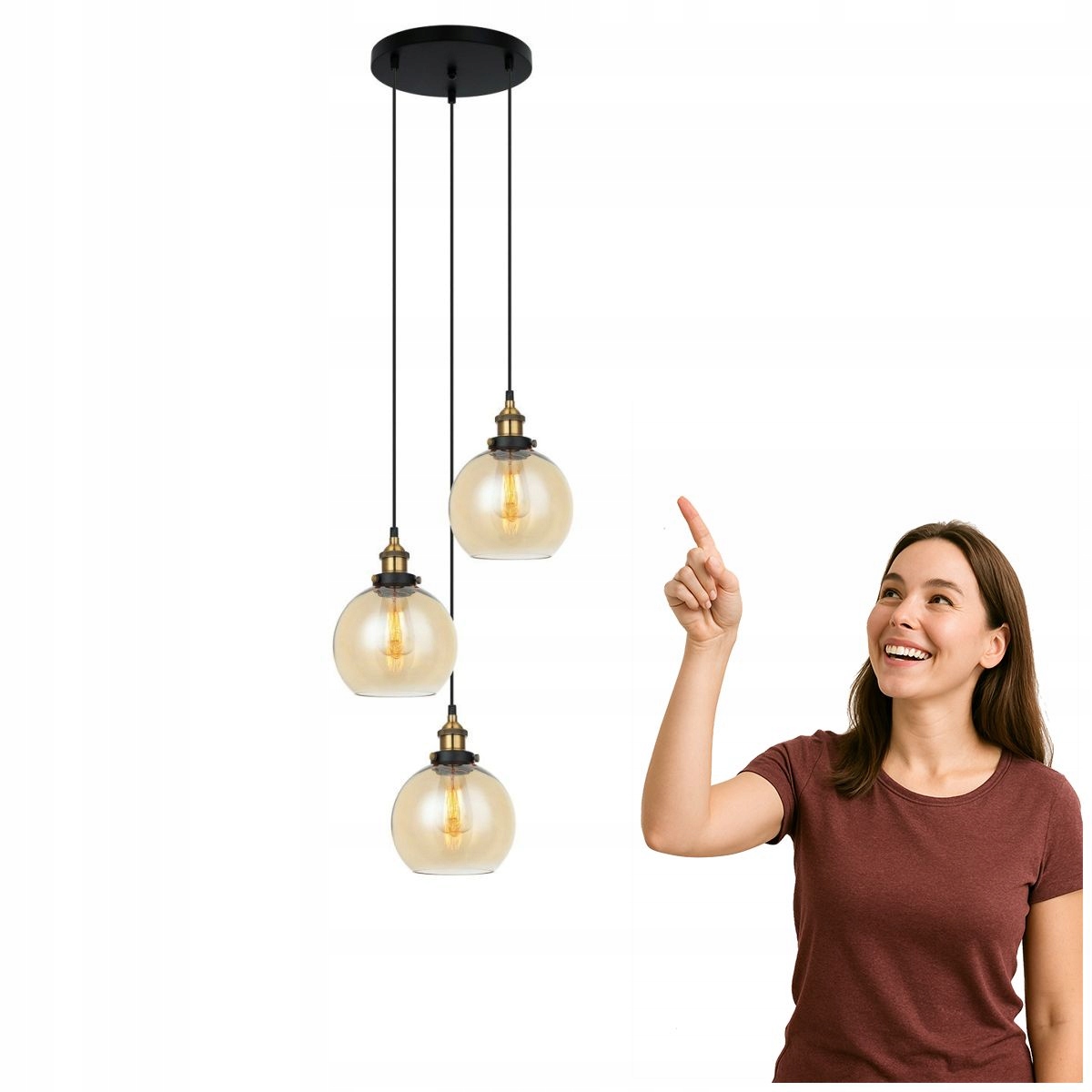 Závesná lampa Cardena MDM-4330/3 Gd+amb Italux