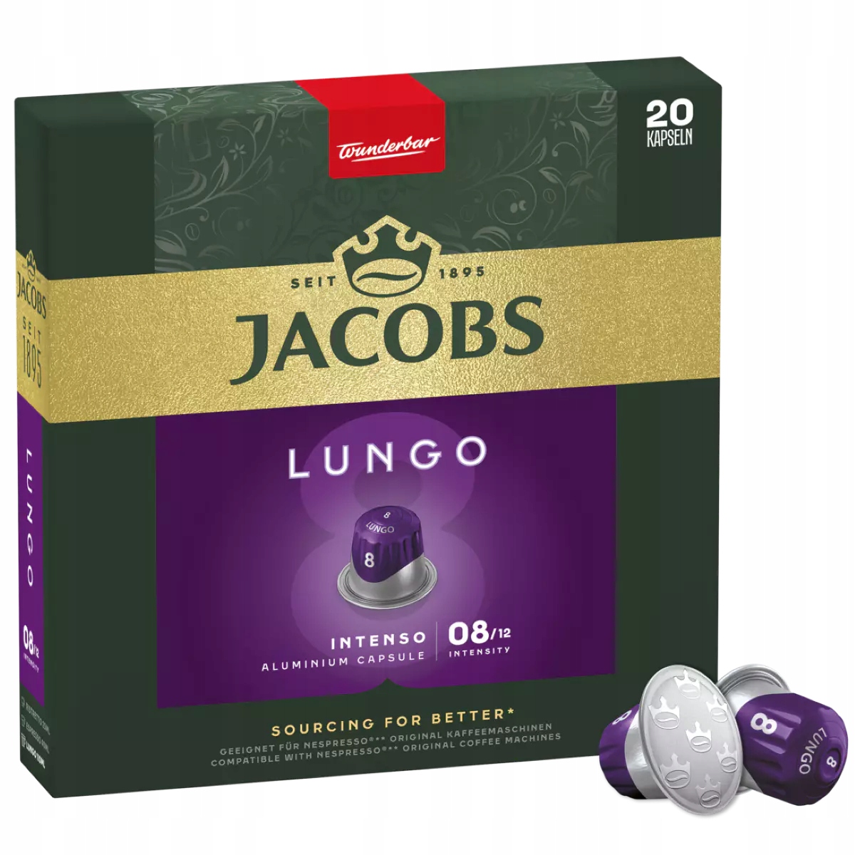 Jacobs Kawa Mielona W Kapsułkach Lungo Intenso 20 X 5,2 G