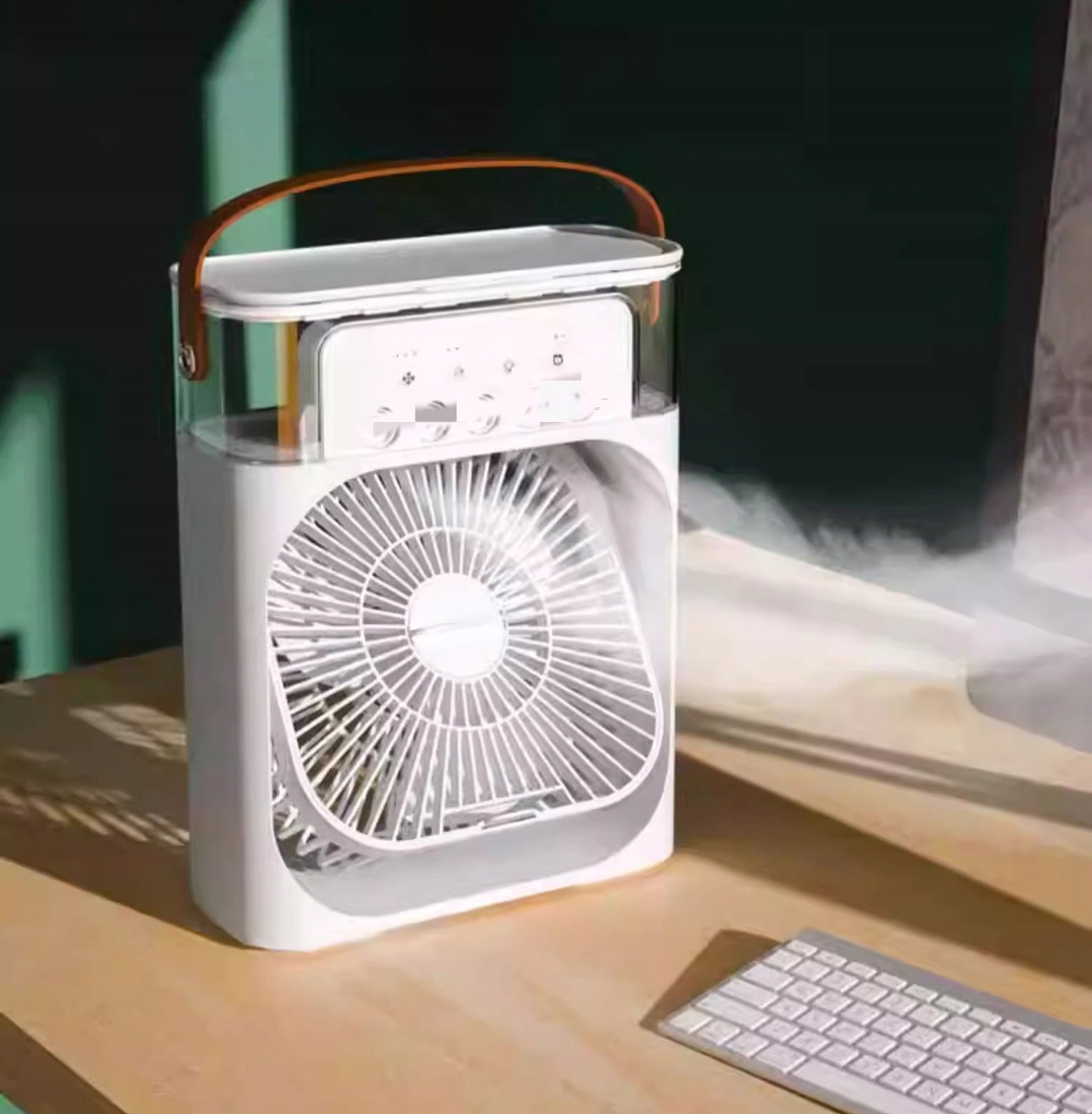 WENTYLATOR BIURKOWY WIATRAK PODŁOGOWY STOJĄCY W ZBIORNIK NA WODĘ KOLOR LED Sterowanie mechaniczne