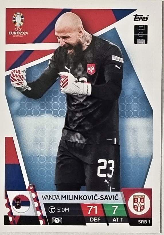 Euro 2024 Topps Match Attax Srb 1 Vanja Milinkovic-savic Serbia
