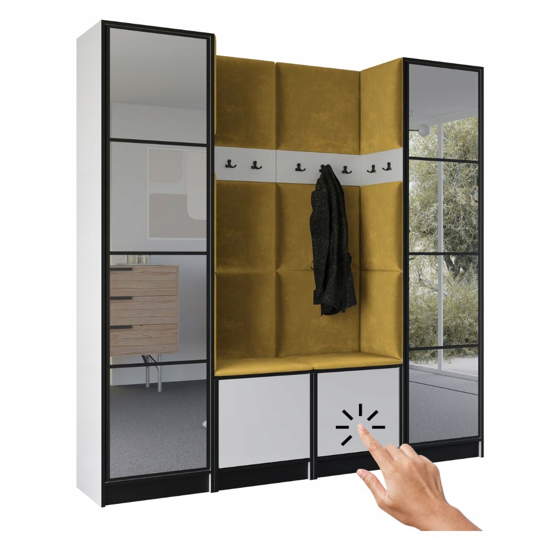 Šatní skříň Costa 18 bílá látka žlutá Vzor 1