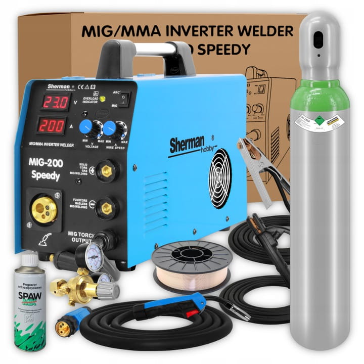 Zestaw Spawarka Sherman Mig 200 Speedy Flux Mma