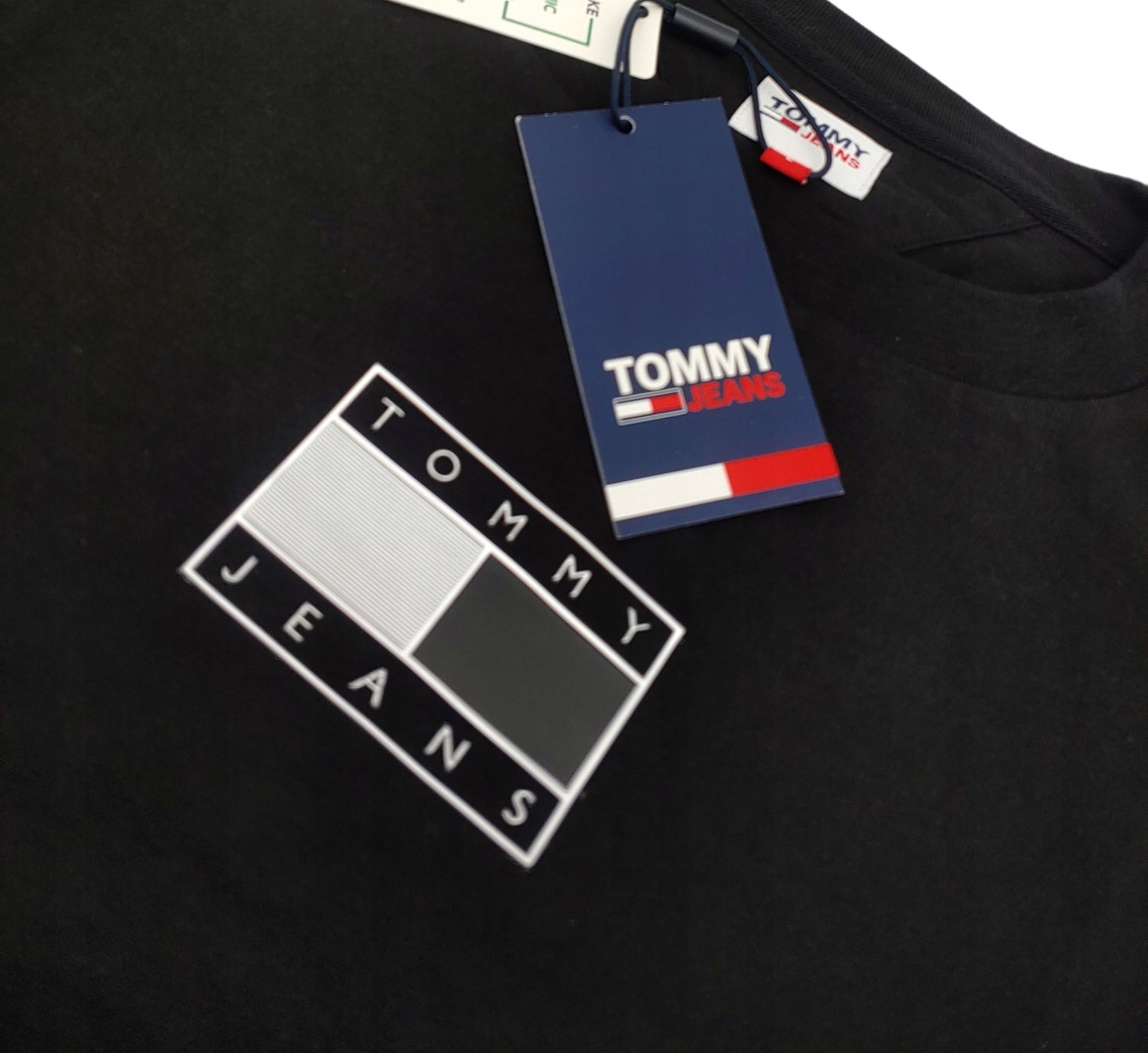 BLUZKA TOMMY HILFIGER DŁ. RĘKAW DM0DM12115BDS r.L Dekolt okrągły