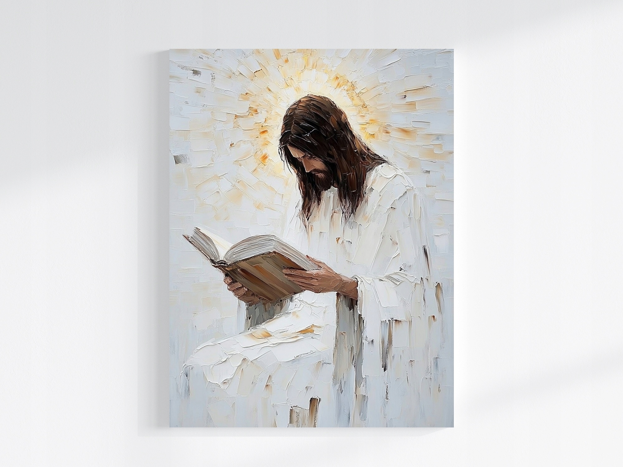 Obraz Na Plátně Canvas Portrét Ježíš Kristus Kniha Náboženství Víra 75x100
