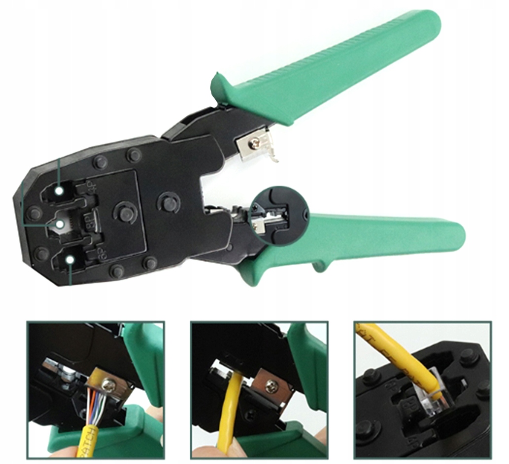 TESTER KABLI SIECIOWYCH WTYK RJ45 ZESTAW NARZĘDZI ŚCIĄGACZ ZACISKARKA LAN3 EAN (GTIN) 5904121956022