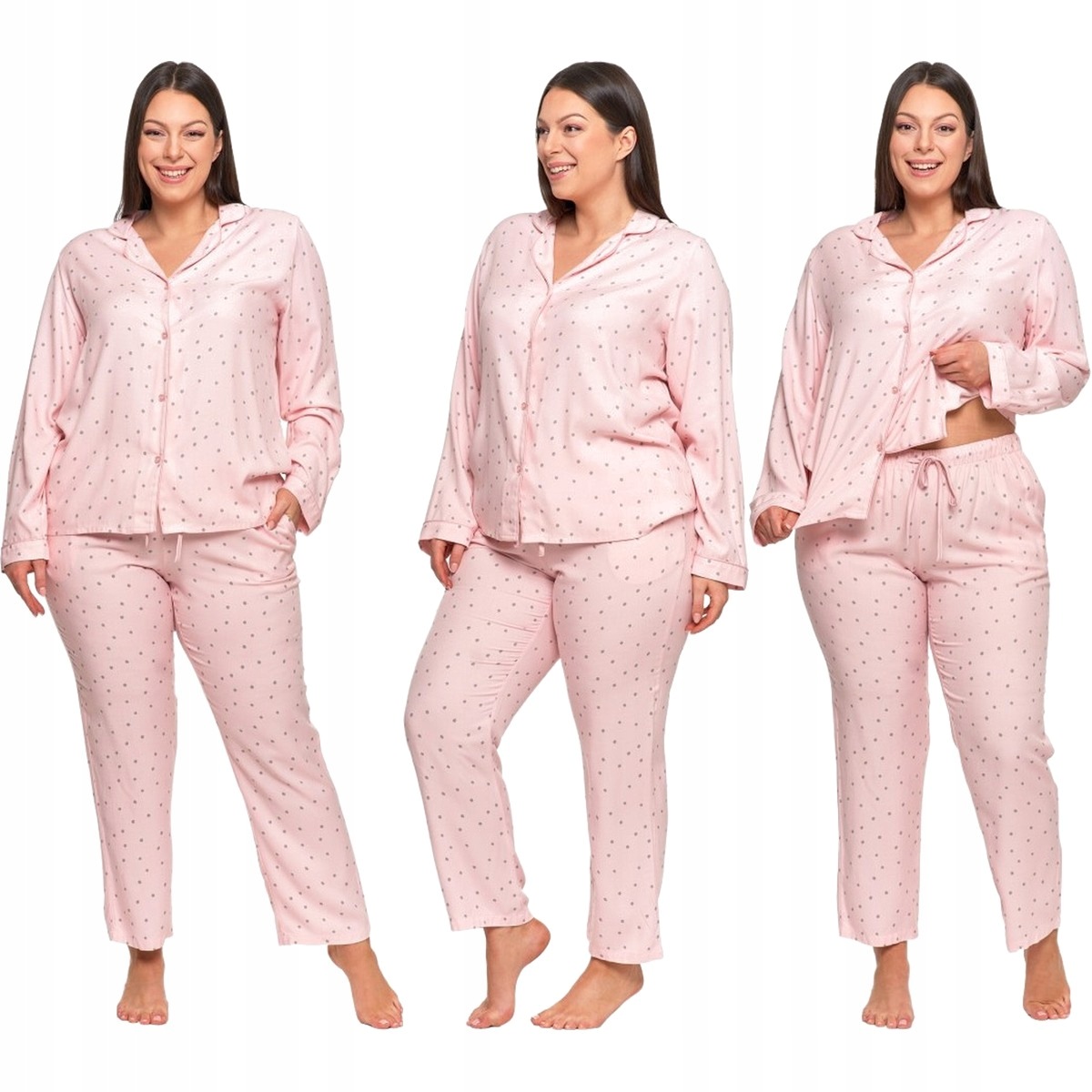 Dámské viskózové pyžamo Plus Size Moraj PDD6800-002 růžové 2XL