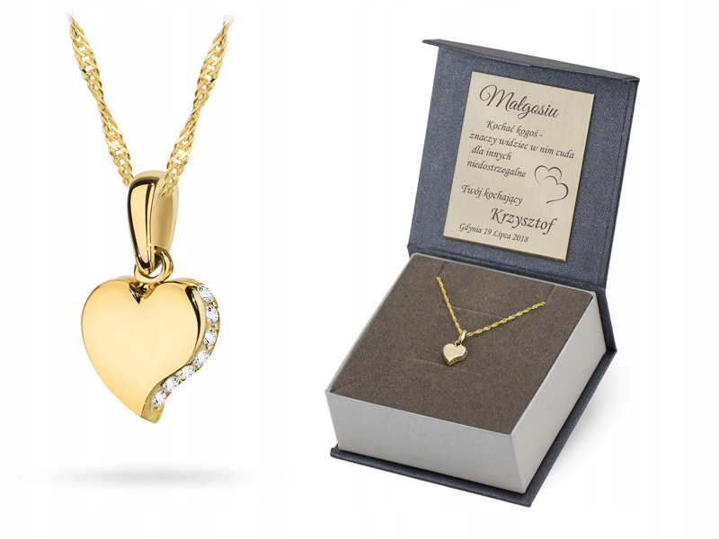 Zlatý Komplet Řetízek Se Srdcem pr. 585 42 cm 14k