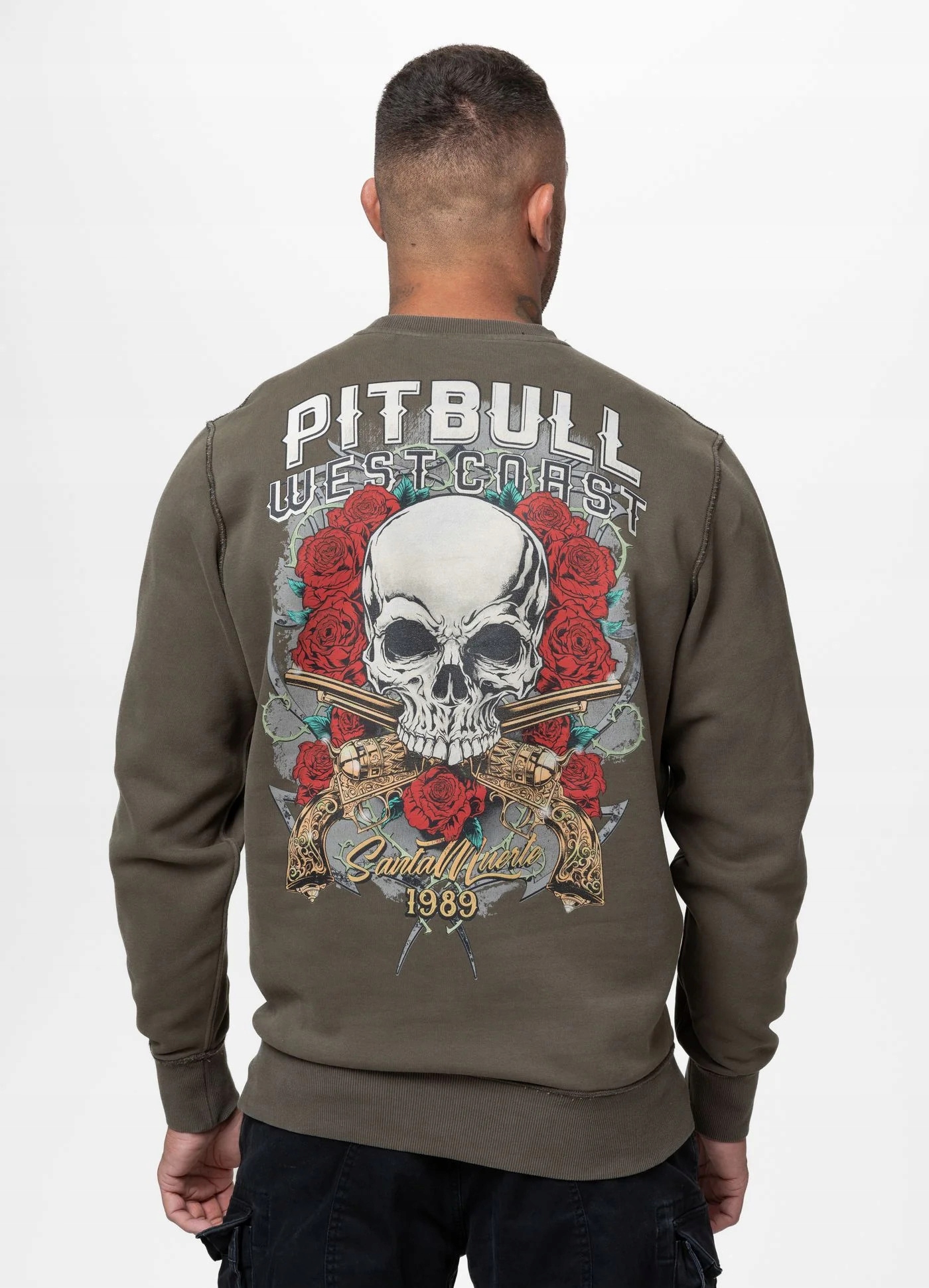 Pánská Mikina Crewneck Pit Bull West Coast Santa Muerte Sportovní S