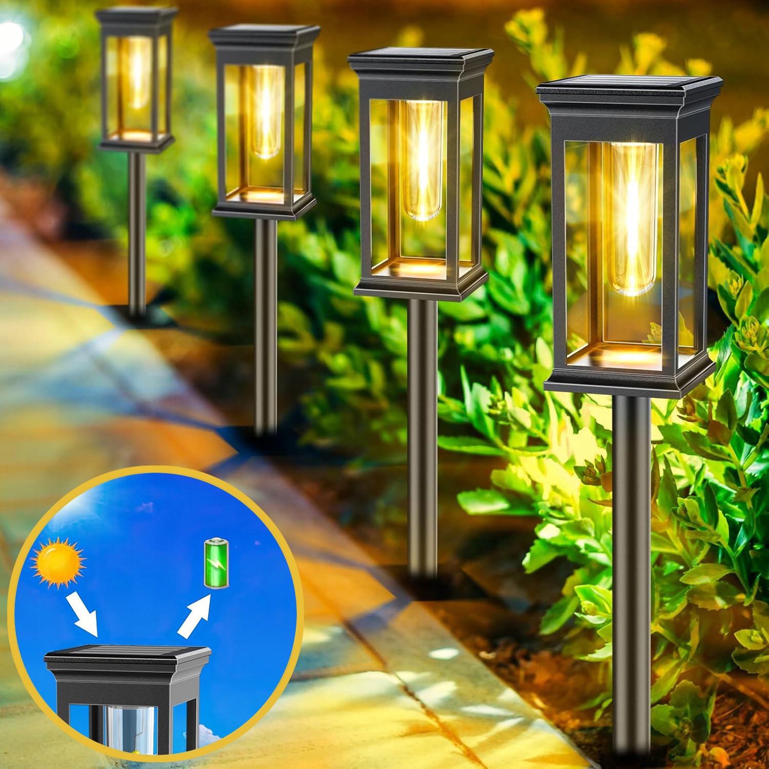 Lamp Solarnych Do Ogrodu, Lampy Solarne Do Ogrodu, 4 Szt Lampy Ogrodowe