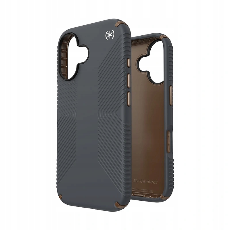 Etui Speck Presidio2 Grip Apple iPhone 16 (Charcoal Grey Cool Bronze Wh