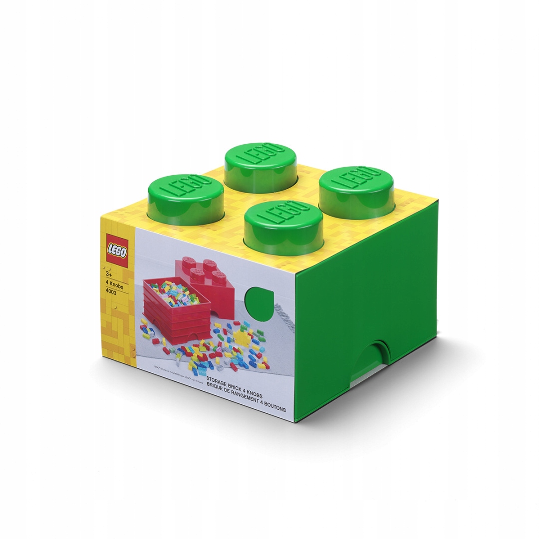 Lego plastová nádoba Tvar kostky Lego Brick 4 Zelená 25 x 25 x 18 cm