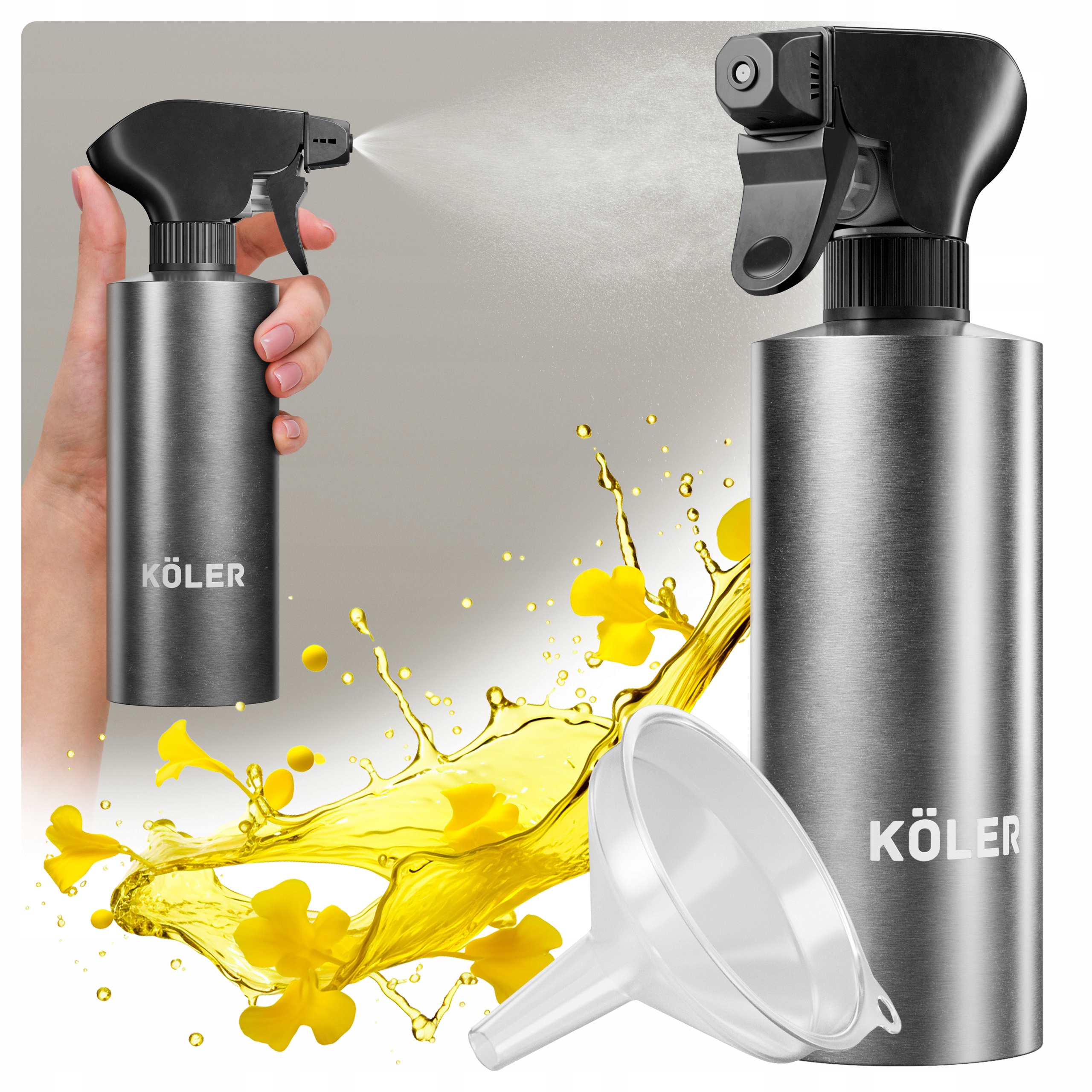 Spryskiwacz Dozownik Nierdzewny Do Oleju Oliwy Octu W Sprayu Rozpylacz 0,5l