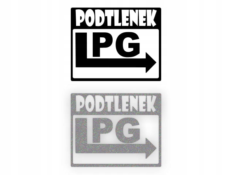 PODTLENEK LPG - Naklejka na samochód na auto ODBLASKOWA