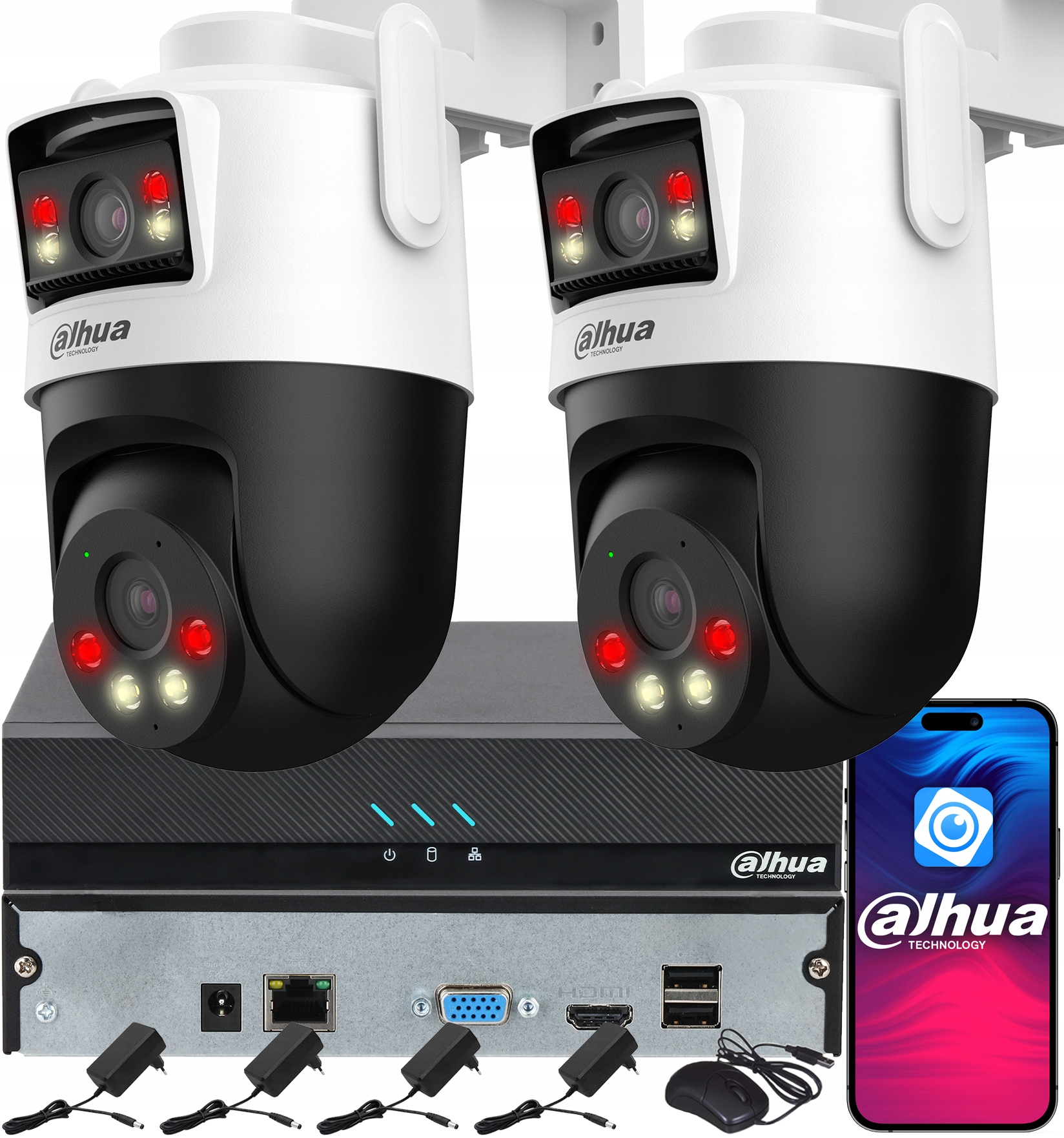 Monitorování Dahua pro 2 kamery 3MPx 3MPx P3D-3F-PV Smart Dual Light Audio