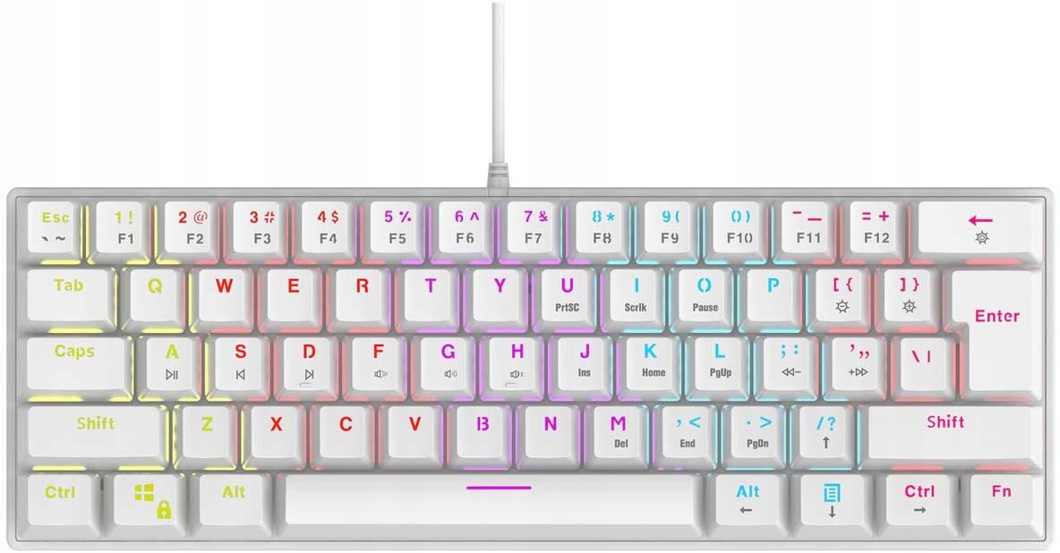 Drátová klávesnice Rampage Plower K60 bílá