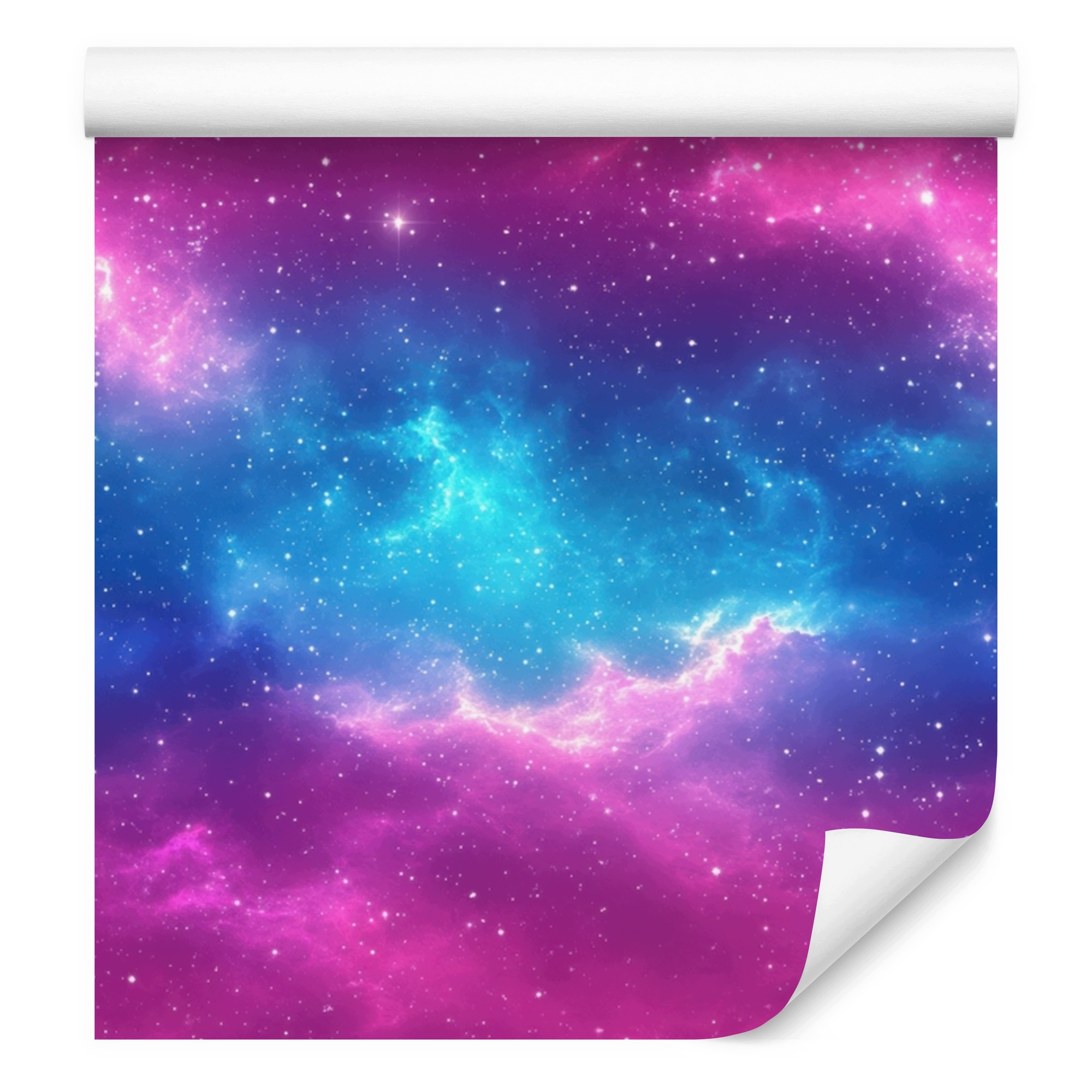 Tapeta Akvarijní galaxie fialová, světle modrá, purpurová a azurová 50x1000 cm