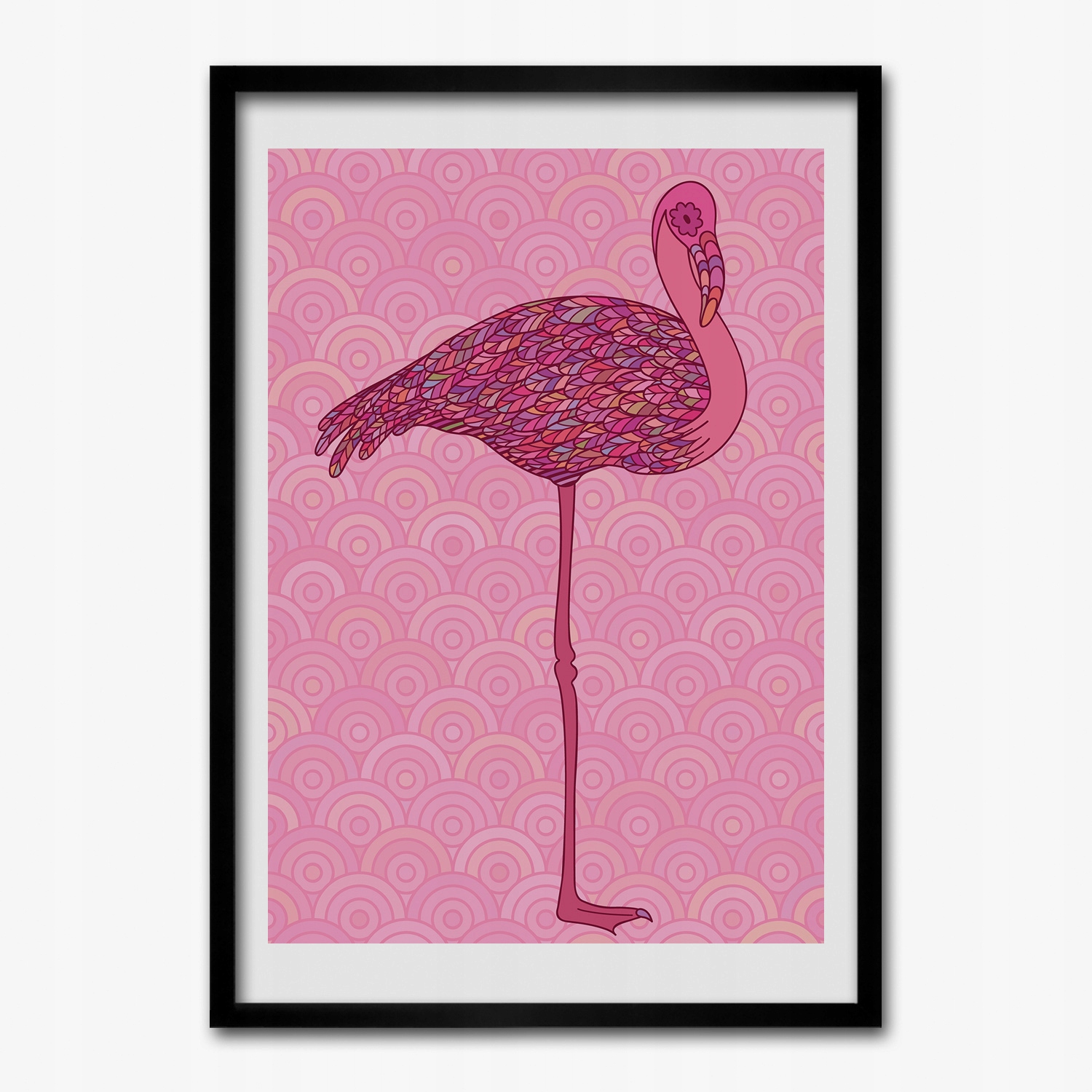 Obraz s rámem Mdf Pták plameňák kresba 50x70 cm