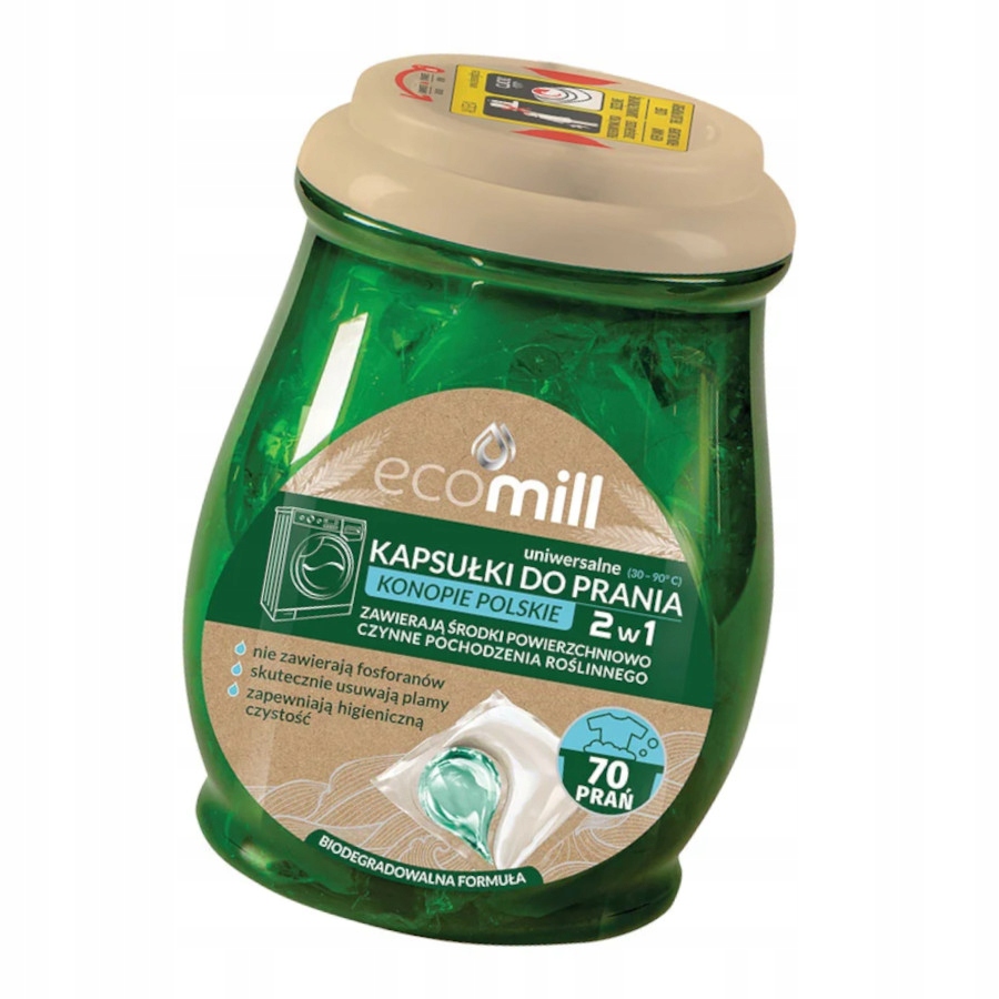 Levně Ecomill Kapsle na praní univerzální Konopí Polské Mill 2v1 70ks