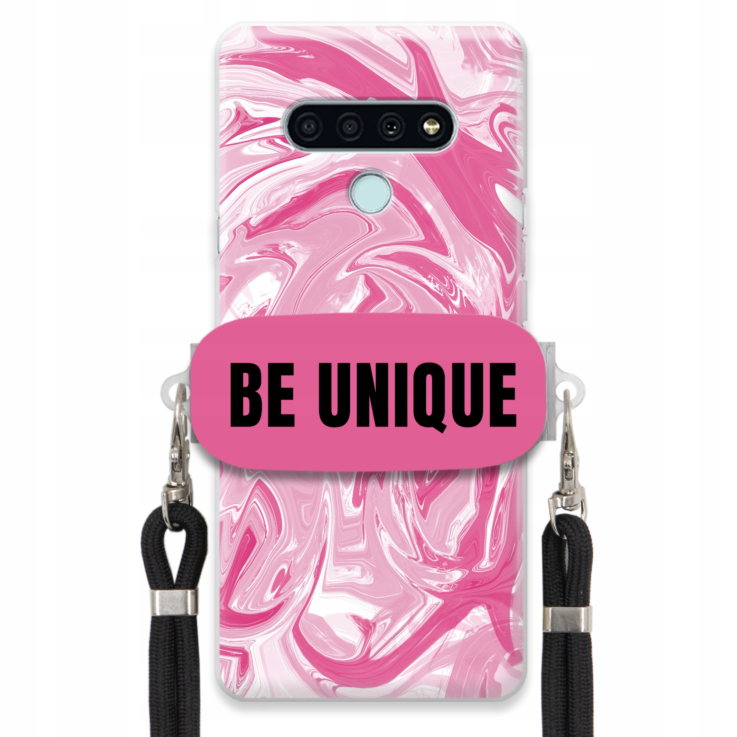 Puzdro pre Lg K71 Puzdro držiak šnúrka Čierna Ružová Mramor Unique