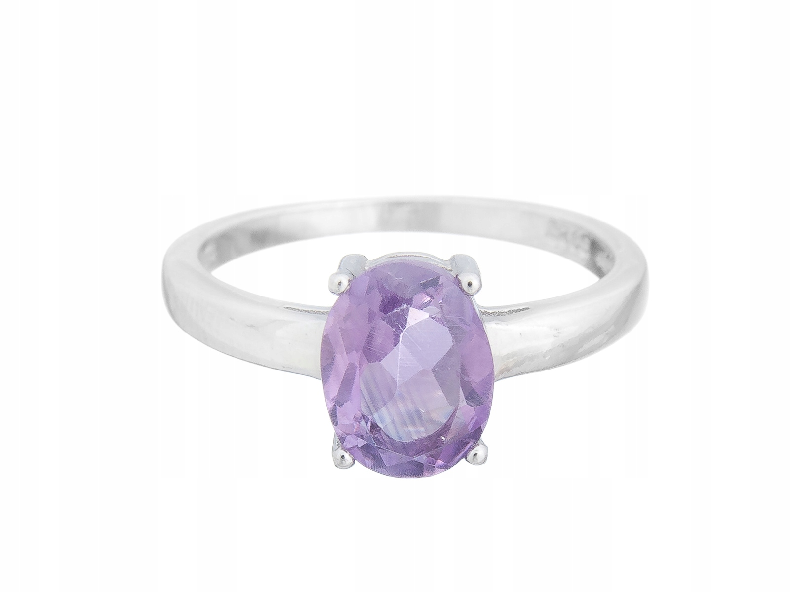 Stříbrný Prstýnek VEL.20 Ametyst 9x7 Přírodní