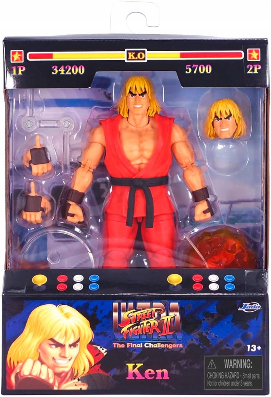 Figurka Street Fighter II Ken Masters Jada Toys Pohyblivá 15 cm Dárek