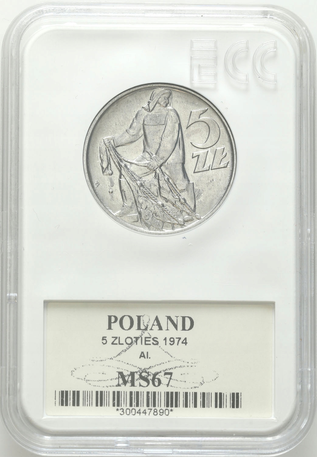 PRL. 5 złotych 1974 Rybak – TRAWKA