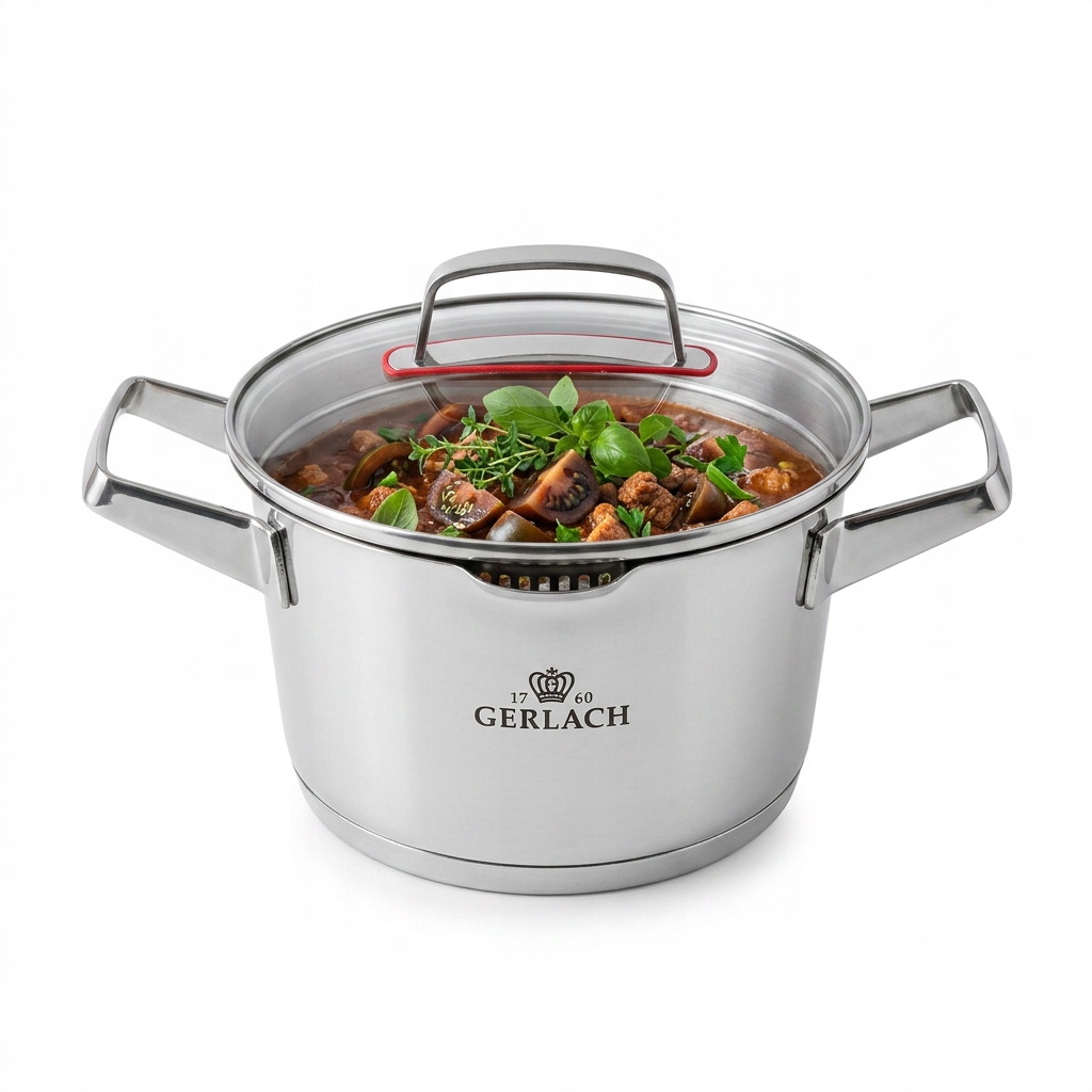 Gerlach Superior Garnek 2,5 l z pokrywką 20 cm stal nierdzewna