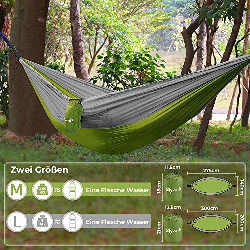 GLYMNIS Hamak Ultralekki Outdoor Podróżny z Linami i Karabińczykami 300kg Z — miniatura 2