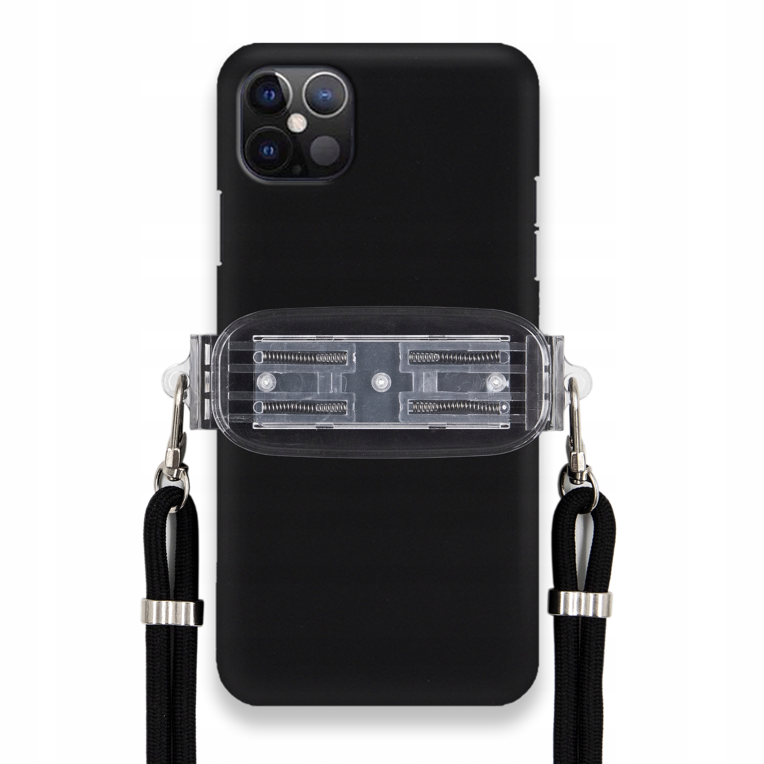 Pouzdro Pro Iphone 12 Pro Max Smooth Case Univerzální Držák Černá Šňůrka