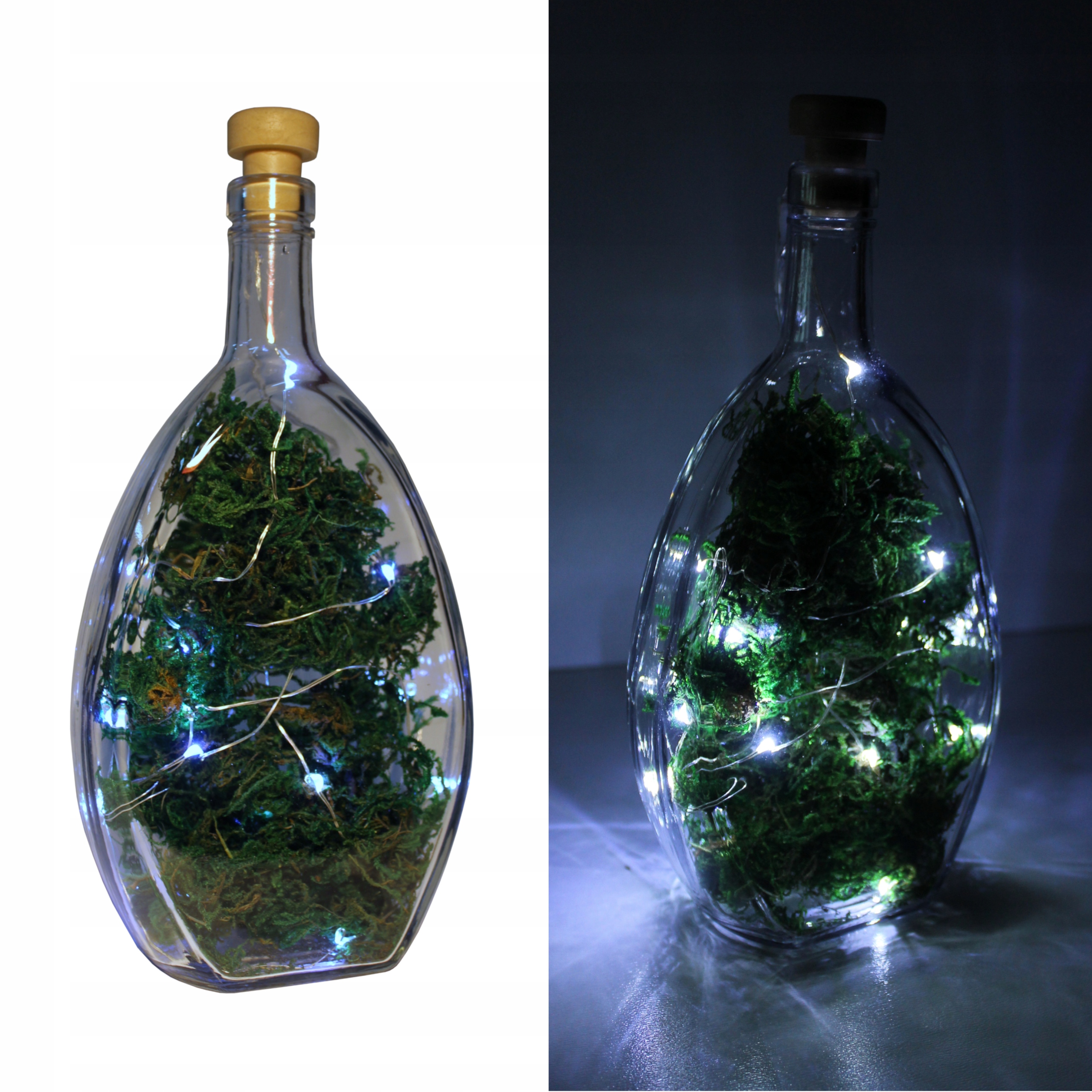 LAMPKA NOCNA BUTELKA OZDOBA MECH SZKLANA WAZON 20LED STROIK LMAPION BUTELKA