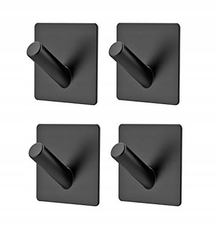 

4x Wieszak łazienkowy haczyk samoprzylepny czarny