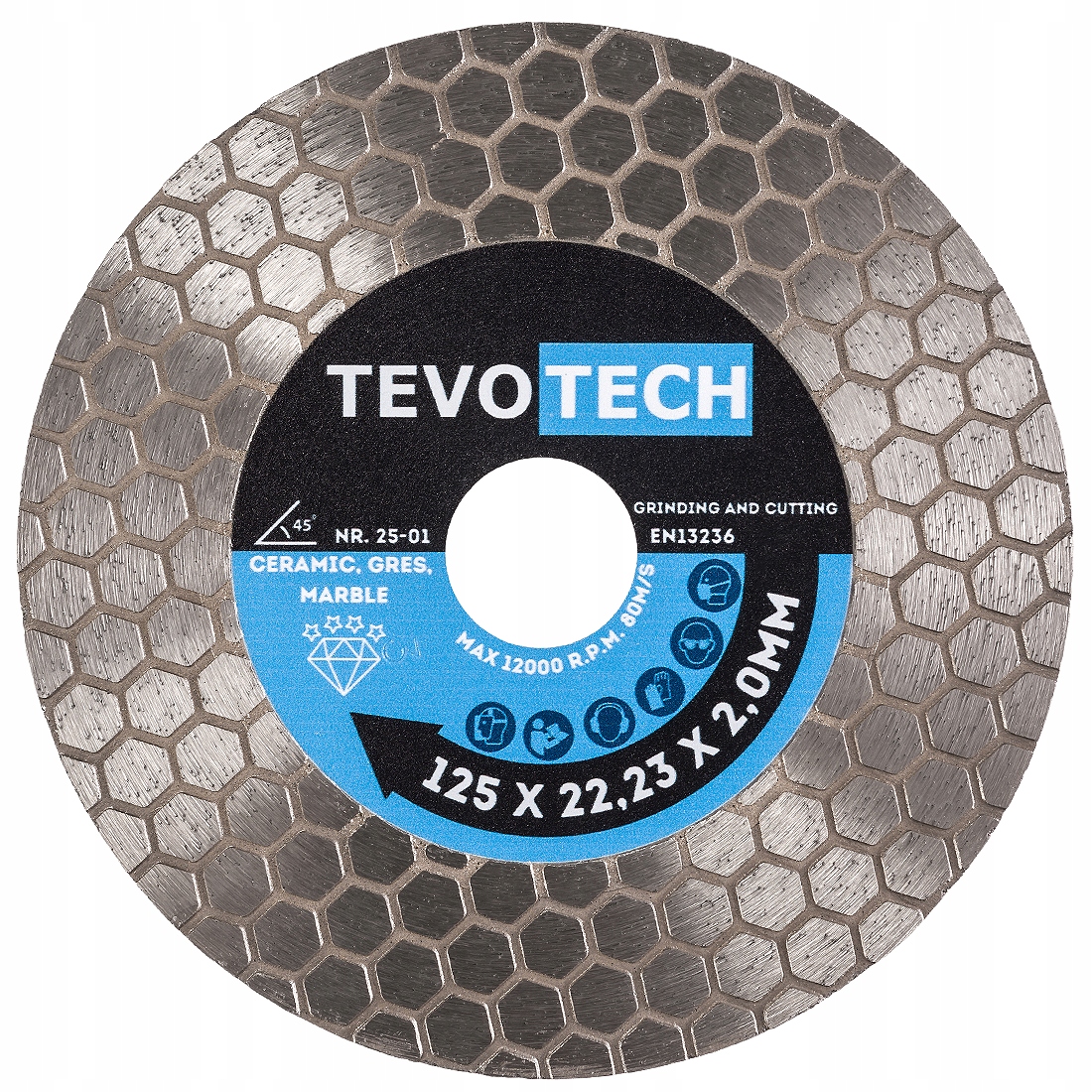 Tarcza Diamentowa Do Gresu Ceramiki Do Ukosowania Szlifowania Cięcia Ø125mm