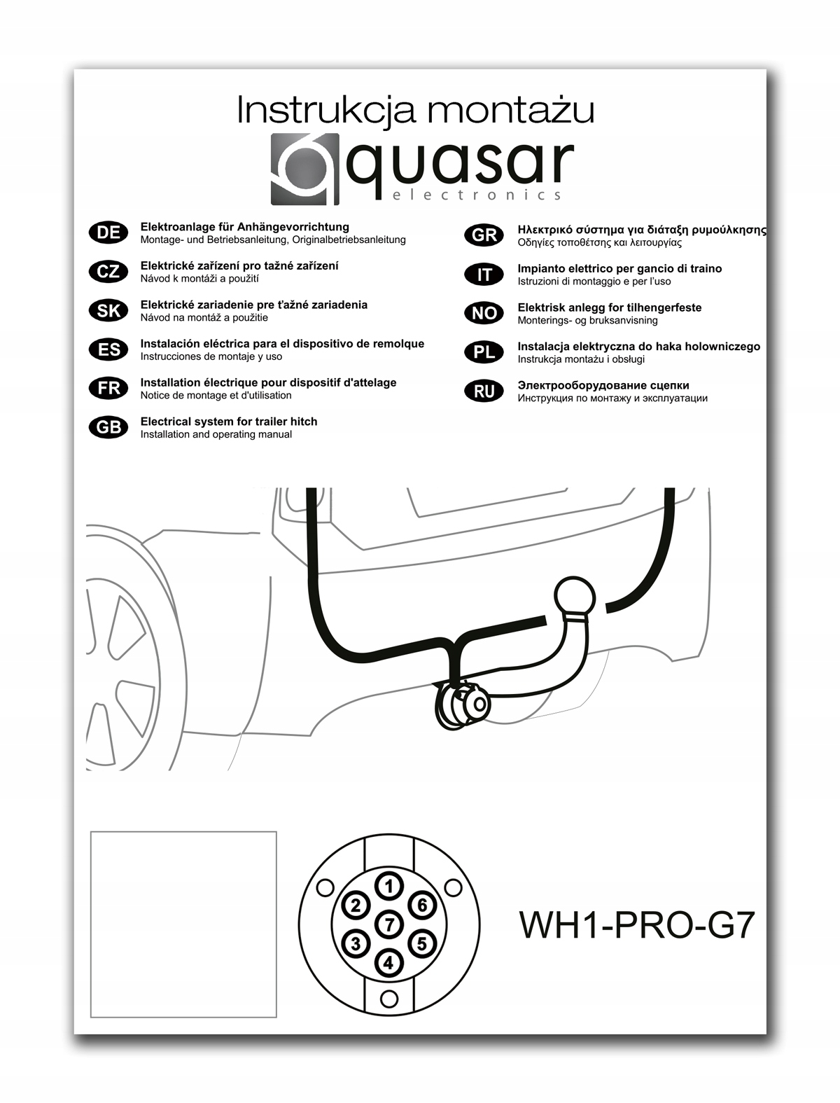 Hak holowniczy CITROEN BERLINGO L1 od2018 +moduł7 Wiązka w zestawie 7 PIN z modułem