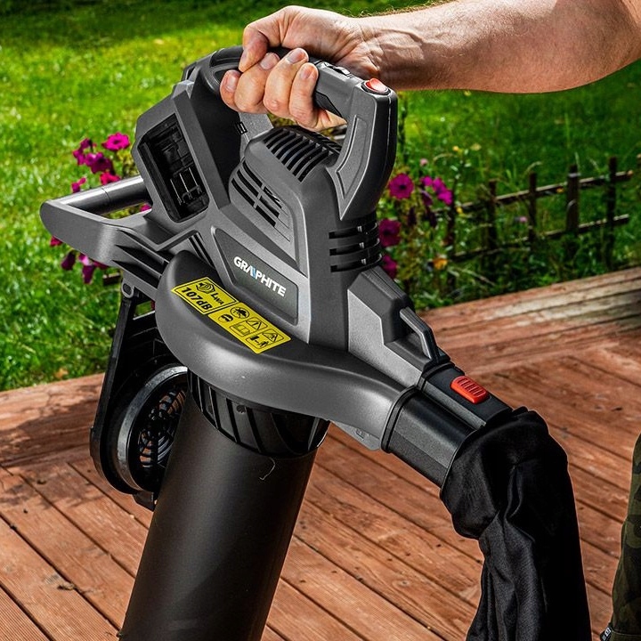 ODKURZACZ DMUCHAWA DO LIŚCI AKUMULATOROWA 36V ENERGY+ GRAPHITE Prędkość przepływu powietrza 200 km/h