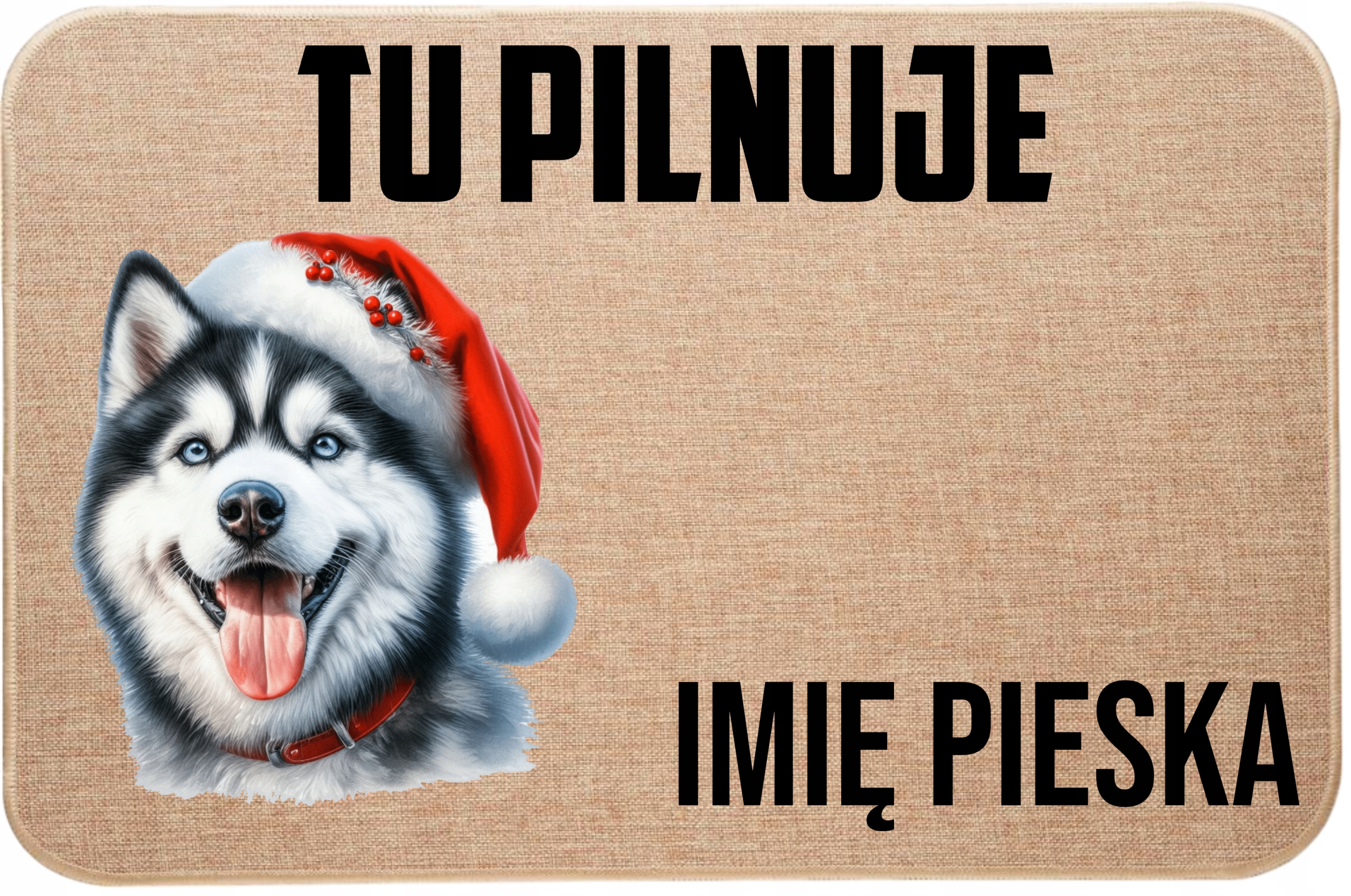 Vianočná Ľanová Rohožka Rohožka Tu Stráži Meno Husky