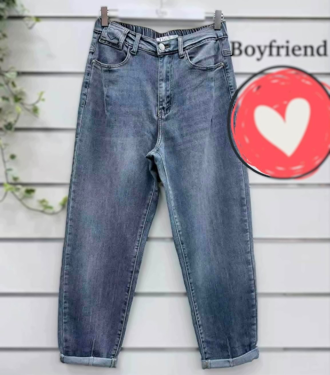 Jeansové Kalhoty Boy Friend UiU Vysoký Stav S
