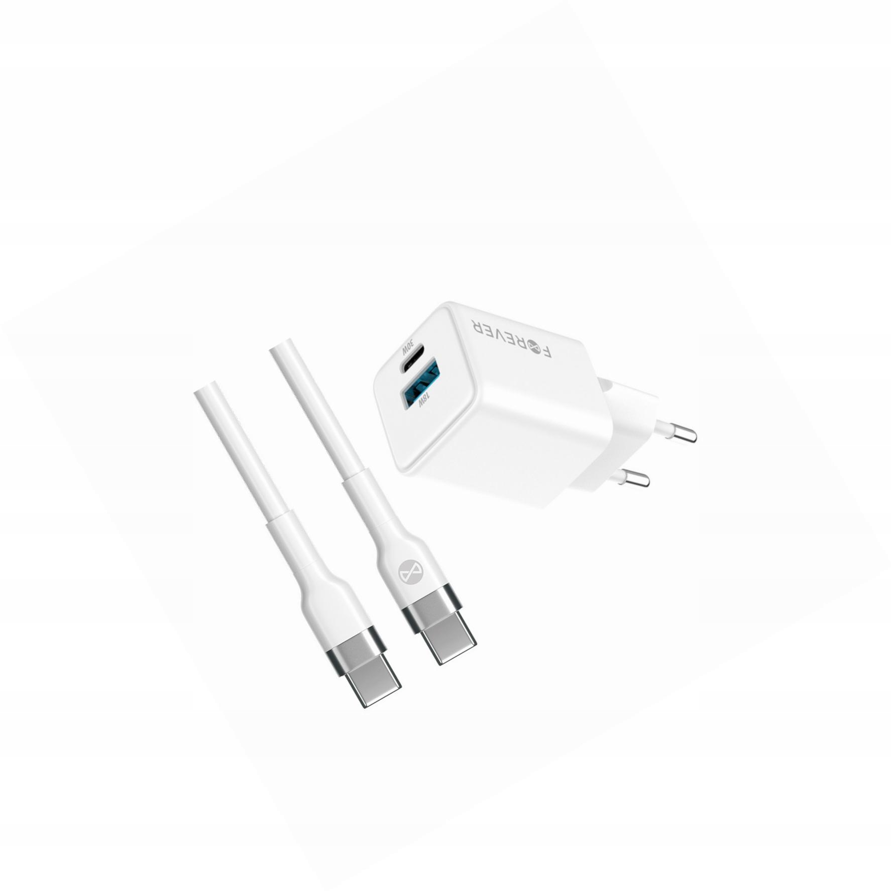 Szybka ładowarka GaN 30W Usb i Usb-c z kablem do Samsung Galaxy S20